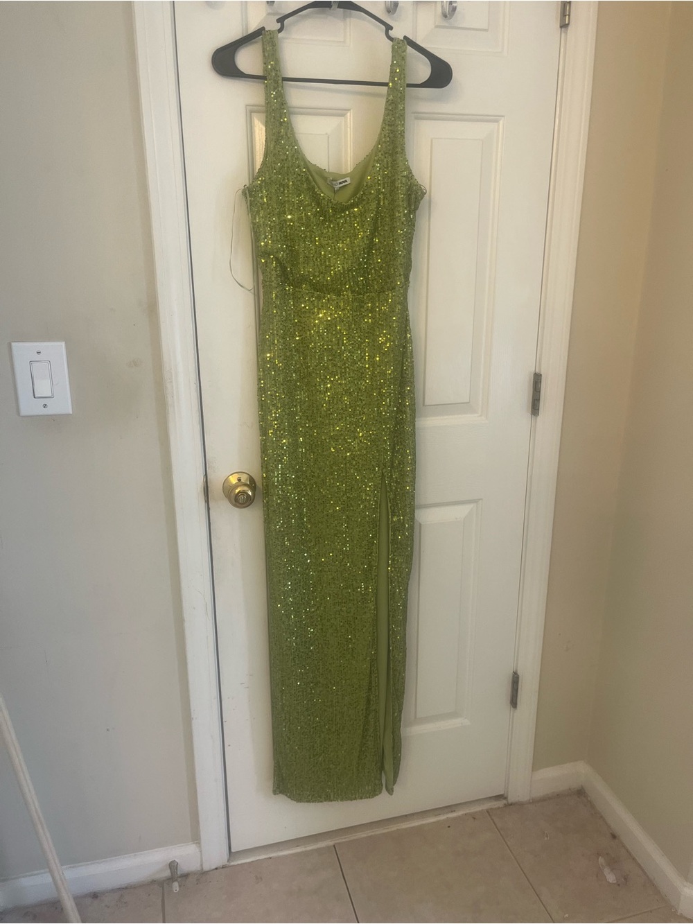 Fashion Nova Olive Green Sequin Maxi Dress - Picture 7 of 7